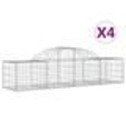 vidaXL Paniers à gabions arqués 4 pcs 200x50x40/60 cm fer galvanisé