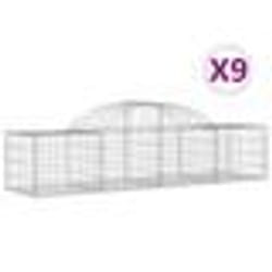 vidaXL Paniers à gabions arqués 9 pcs 200x50x40/60 cm fer galvanisé