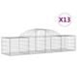 vidaXL Paniers à gabions arqués 13 pcs 200x50x40/60 cm fer galvanisé