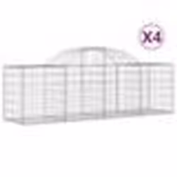 vidaXL Paniers à gabions arqués 4 pcs 200x50x60/80 cm Fer galvanisé
