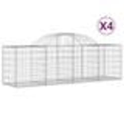 vidaXL Paniers à gabions arqués 4 pcs 200x50x60/80 cm Fer galvanisé