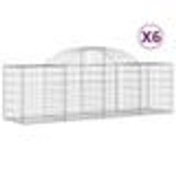 vidaXL Paniers à gabions arqués 6 pcs 200x50x60/80 cm Fer galvanisé