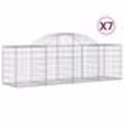 vidaXL Paniers à gabions arqués 7 pcs 200x50x60/80 cm Fer galvanisé