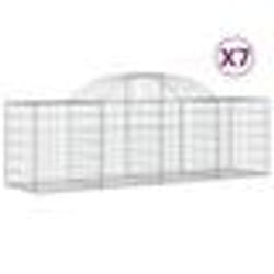 vidaXL Paniers à gabions arqués 7 pcs 200x50x60/80 cm Fer galvanisé