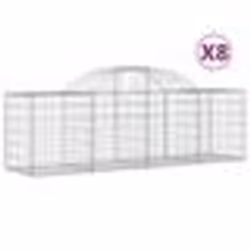 vidaXL Paniers à gabions arqués 8 pcs 200x50x60/80 cm Fer galvanisé