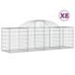 vidaXL Paniers à gabions arqués 8 pcs 200x50x60/80 cm Fer galvanisé