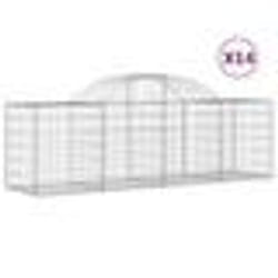 vidaXL Paniers à gabions arqués 14 pcs 200x50x60/80 cm fer galvanisé