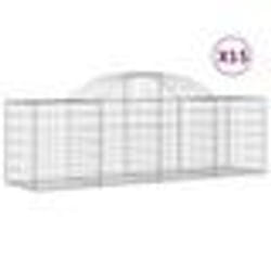 vidaXL Paniers à gabions arqués 15 pcs 200x50x60/80 cm fer galvanisé
