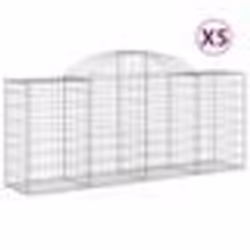 vidaXL Paniers à gabions arqués 5 pcs 200x50x80/100 cm Fer galvanisé