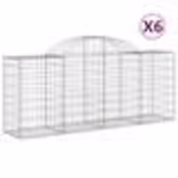 vidaXL Paniers à gabions arqués 6 pcs 200x50x80/100 cm Fer galvanisé