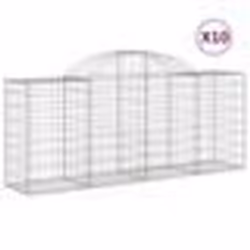 vidaXL Paniers à gabions arqués 10 pcs 200x50x80/100 cm Fer galvanisé