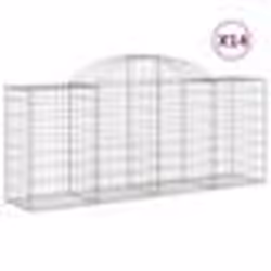 vidaXL Paniers à gabions arqués 14 pcs 200x50x80/100 cm Fer galvanisé
