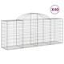vidaXL Paniers à gabions arqués 40 pcs 200x50x80/100 cm Fer galvanisé