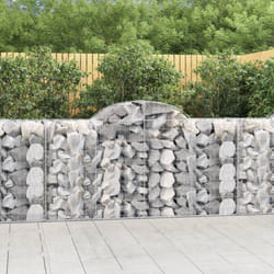 vidaXL Paniers à gabions arqués 2 pcs 200x50x100/120 cm fer galvanisé
