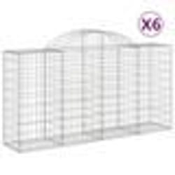 vidaXL Paniers à gabions arqués 6 pcs 200x50x100/120 cm fer galvanisé