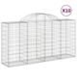 vidaXL Paniers à gabions arqués 10 pcs 200x50x100/120 cm fer galvanisé