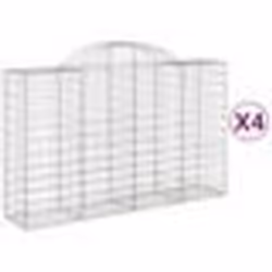 vidaXL Paniers à gabions arqués 4 pcs 200x50x120/140 cm Fer galvanisé