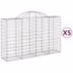 vidaXL Paniers à gabions arqués 5 pcs 200x50x120/140 cm Fer galvanisé