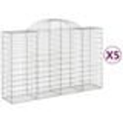 vidaXL Paniers à gabions arqués 5 pcs 200x50x120/140 cm Fer galvanisé