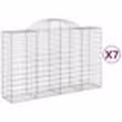vidaXL Paniers à gabions arqués 7 pcs 200x50x120/140 cm Fer galvanisé