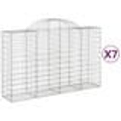 vidaXL Paniers à gabions arqués 7 pcs 200x50x120/140 cm Fer galvanisé