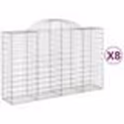 vidaXL Paniers à gabions arqués 8 pcs 200x50x120/140 cm Fer galvanisé