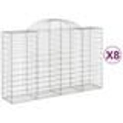 vidaXL Paniers à gabions arqués 8 pcs 200x50x120/140 cm Fer galvanisé