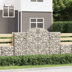 vidaXL Paniers à gabions arqués 9 pcs 200x50x120/140 cm Fer galvanisé