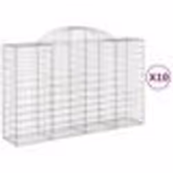 vidaXL Paniers à gabions arqués 10 pcs 200x50x120/140 cm Fer galvanisé