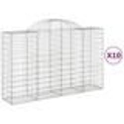 vidaXL Paniers à gabions arqués 10 pcs 200x50x120/140 cm Fer galvanisé