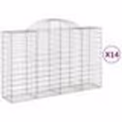vidaXL Paniers à gabions arqués 14 pcs 200x50x120/140 cm Fer galvanisé