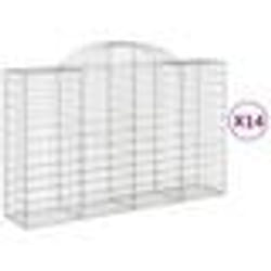 vidaXL Paniers à gabions arqués 14 pcs 200x50x120/140 cm Fer galvanisé