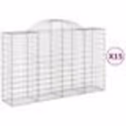 vidaXL Paniers à gabions arqués 15 pcs 200x50x120/140 cm Fer galvanisé