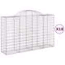 vidaXL Paniers à gabions arqués 18 pcs 200x50x120/140 cm Fer galvanisé