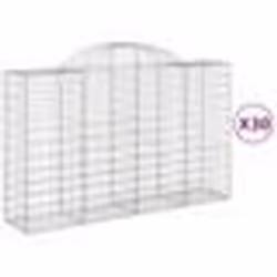 vidaXL Paniers à gabions arqués 30 pcs 200x50x120/140 cm Fer galvanisé