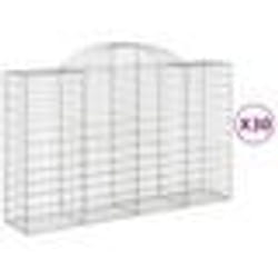 vidaXL Paniers à gabions arqués 30 pcs 200x50x120/140 cm Fer galvanisé