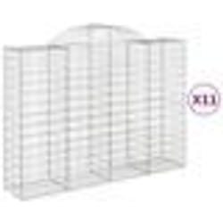 vidaXL Paniers à gabions arqués 11 pcs 200x50x140/160 cm Fer galvanisé