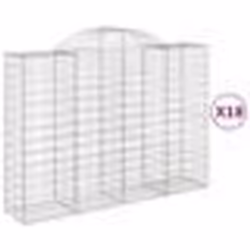 vidaXL Paniers à gabions arqués 18 pcs 200x50x140/160 cm Fer galvanisé