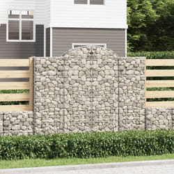vidaXL Paniers à gabions arqués 2 pcs 200x50x160/180 cm Fer galvanisé