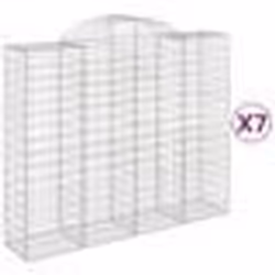 vidaXL Paniers à gabions arqués 7 pcs 200x50x160/180 cm Fer galvanisé