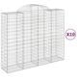 vidaXL Paniers à gabions arqués 10 pcs 200x50x160/180 cm Fer galvanisé