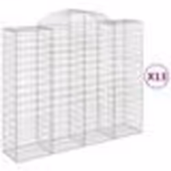 vidaXL Paniers à gabions arqués 13 pcs 200x50x160/180 cm Fer galvanisé