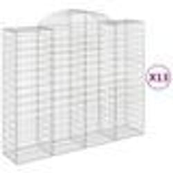 vidaXL Paniers à gabions arqués 13 pcs 200x50x160/180 cm Fer galvanisé