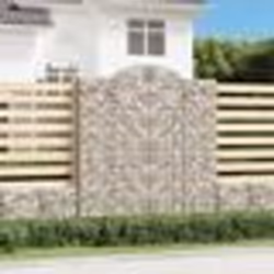 vidaXL Paniers à gabions arqués 3 pcs 200x50x220/240 cm Fer galvanisé