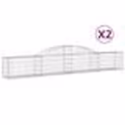 vidaXL Paniers à gabions arqués 2 pcs 300x30x40/60 cm fer galvanisé