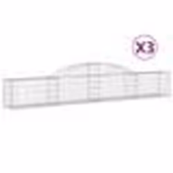 vidaXL Paniers à gabions arqués 3 pcs 300x30x40/60 cm fer galvanisé