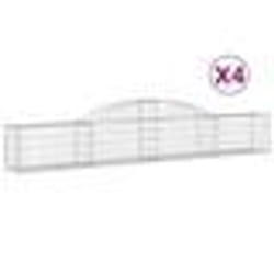 vidaXL Paniers à gabions arqués 4 pcs 300x30x40/60 cm fer galvanisé