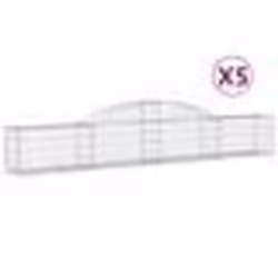 vidaXL Paniers à gabions arqués 5 pcs 300x30x40/60 cm fer galvanisé