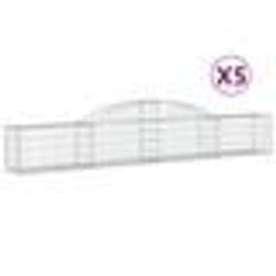 vidaXL Paniers à gabions arqués 5 pcs 300x30x40/60 cm fer galvanisé