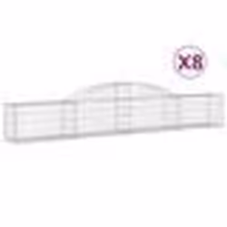 vidaXL Paniers à gabions arqués 8 pcs 300x30x40/60 cm fer galvanisé